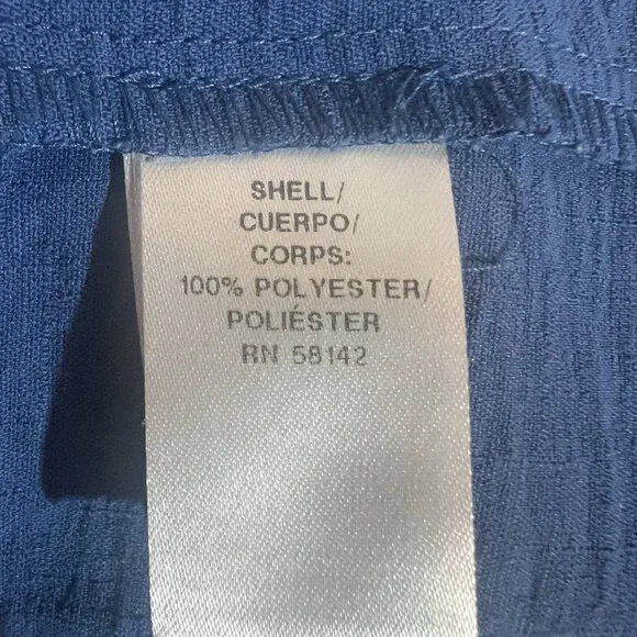 Maggy London Shirtdress 12 Blue Ruffle Sleeve Scoop Neck Tiered Pockets Buttons - Picture 9 of 10